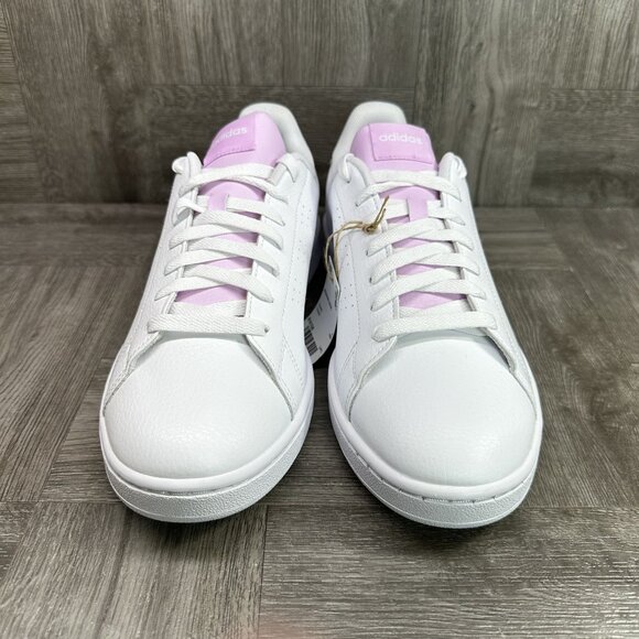 Adidas Advantage Women's size 9.5 White Bliss Lilac Leather Casual Shoes - Picture 4 of 8